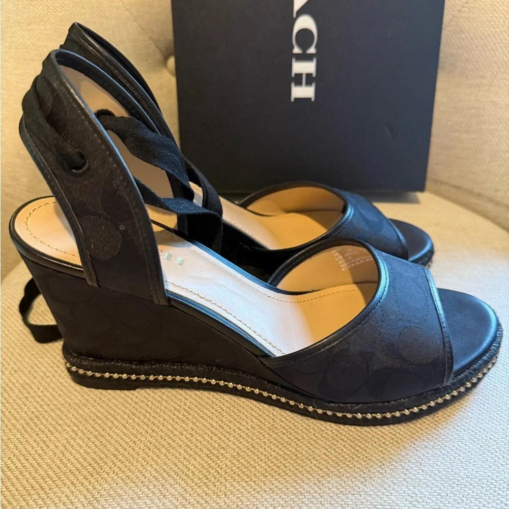 Coach Black Heels with Ankle Strap and Platform - Picture 4 of 6